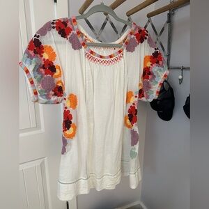 Pheasanty tunic. Lightweight with embroidery.